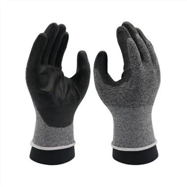 Luvas resistentes ao corte de PU HPPE 18G extra finas